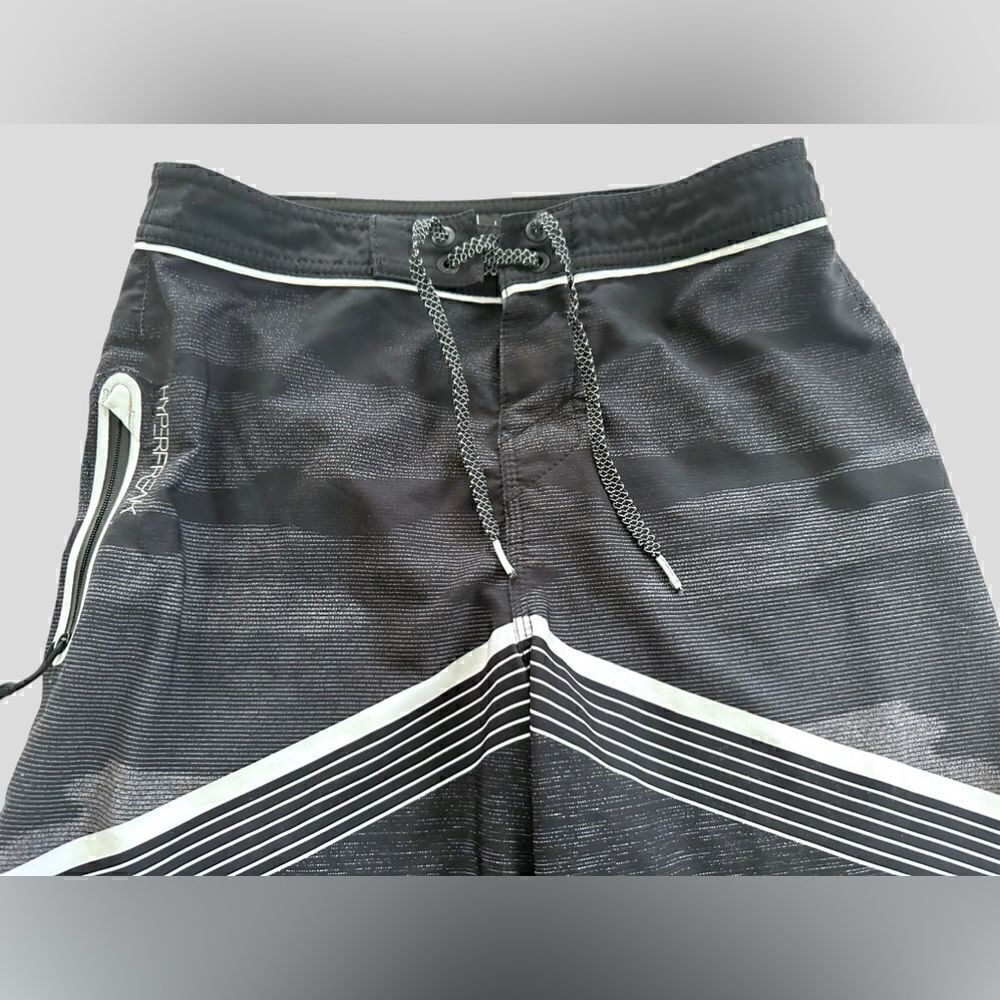 O’Neill Big Boys 26 Waist Striped Unlined Board Shorts Blue Blue Gray Black - Picture 4 of 12